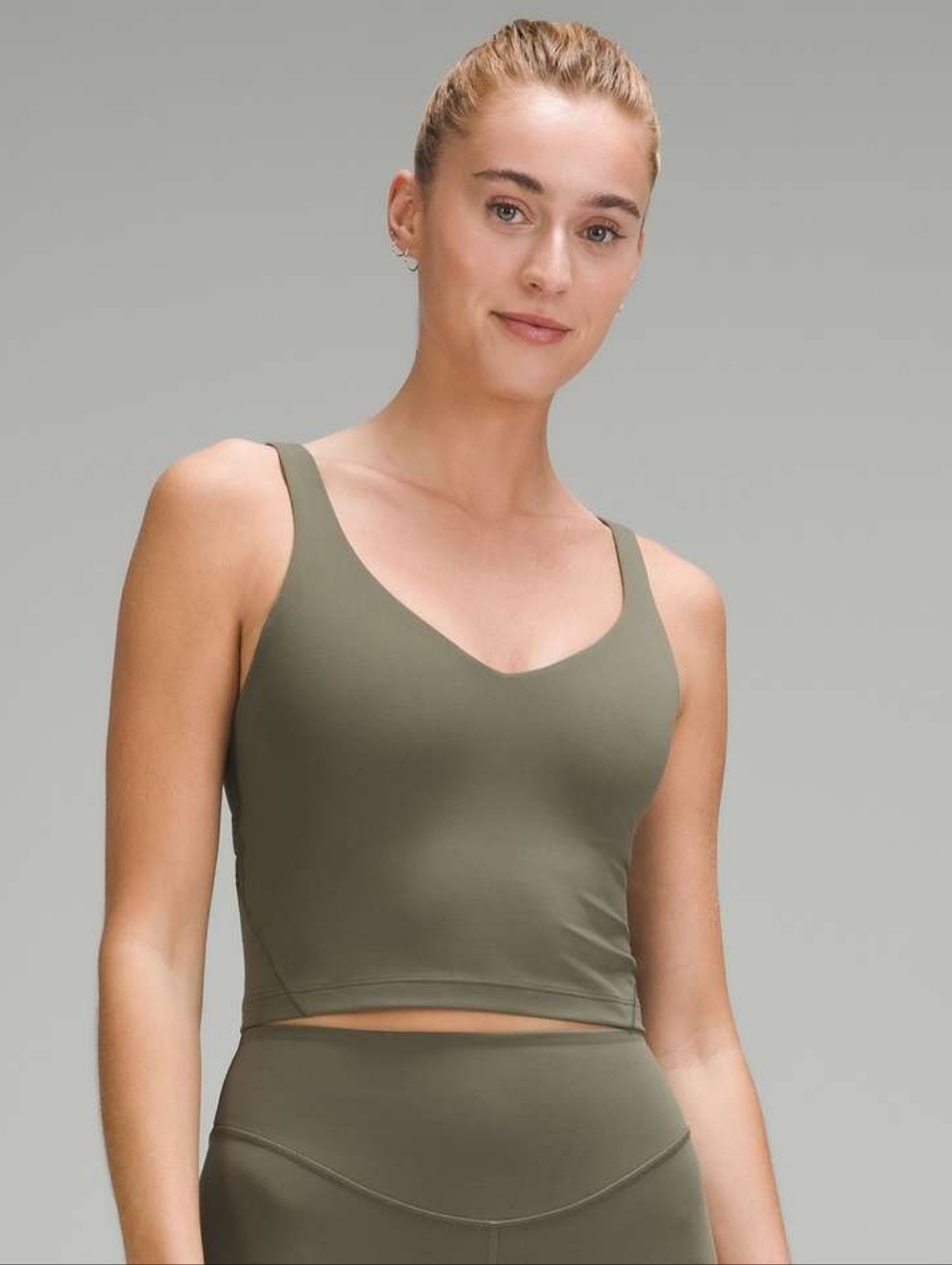 Lululemon Athletica Olive Longline V-Neck Tank Size 0